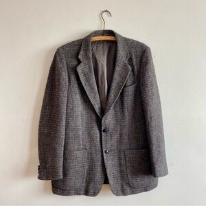 Vintage Harris Tweed Jacket Wool Tweed Grey Blazer Men’s 44” L